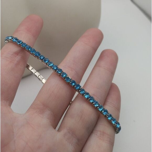 Cerulean blue sparkle bracelet stretch - Picture 1 of 2
